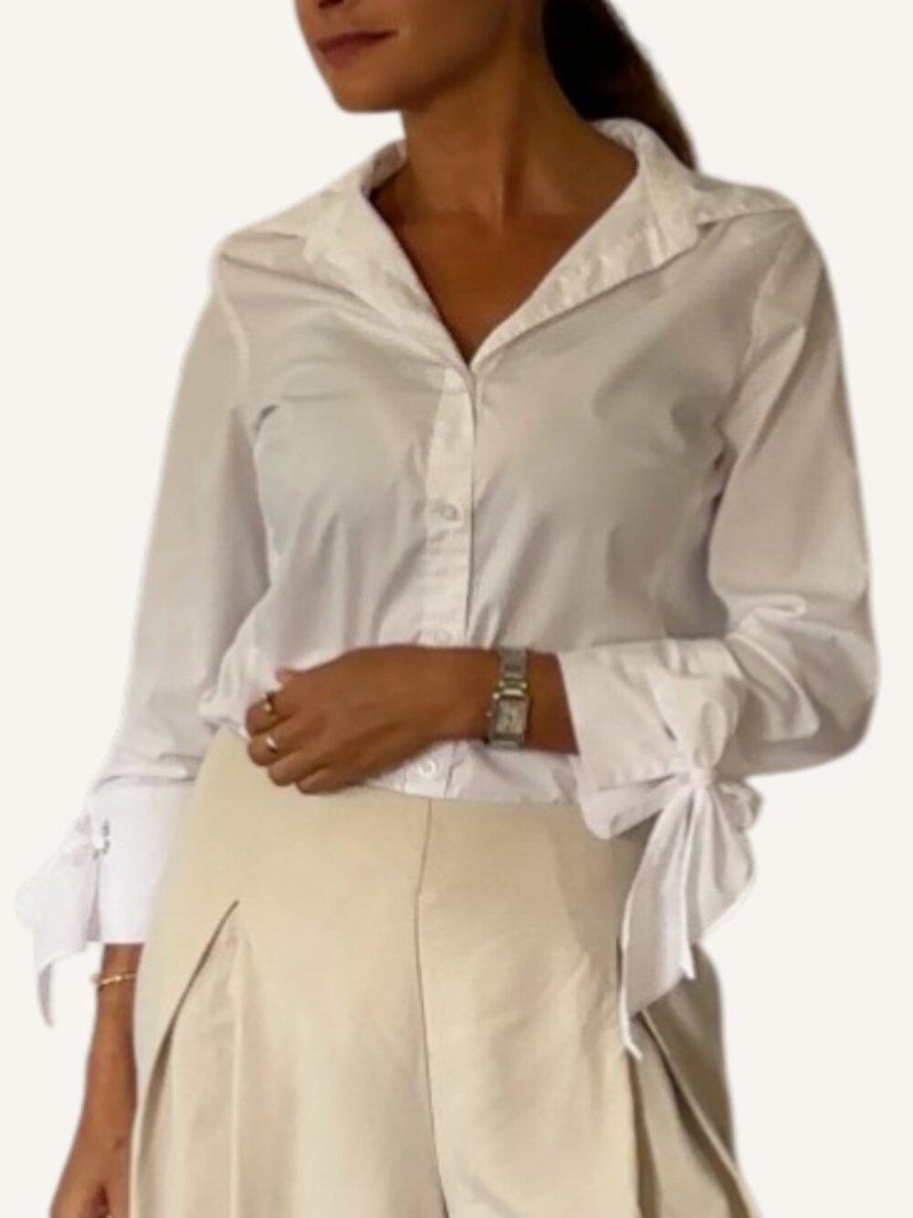 ZAC & RACHEL Tie-cuff button-down shirt Size S